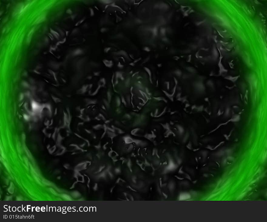 Black fantasy black dark alien fluid with green ripples