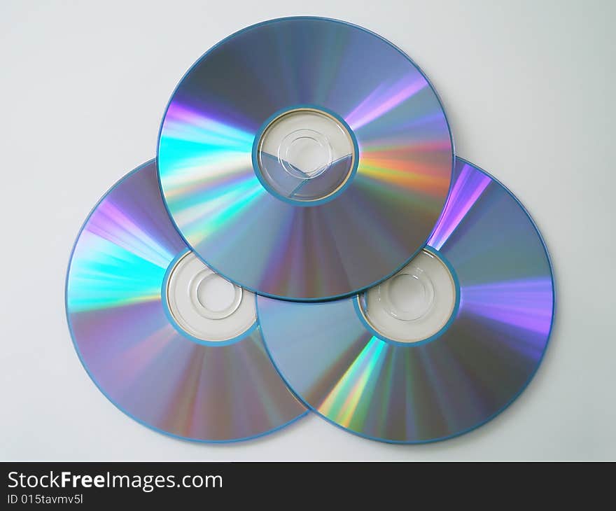 Three compact discs with reflects