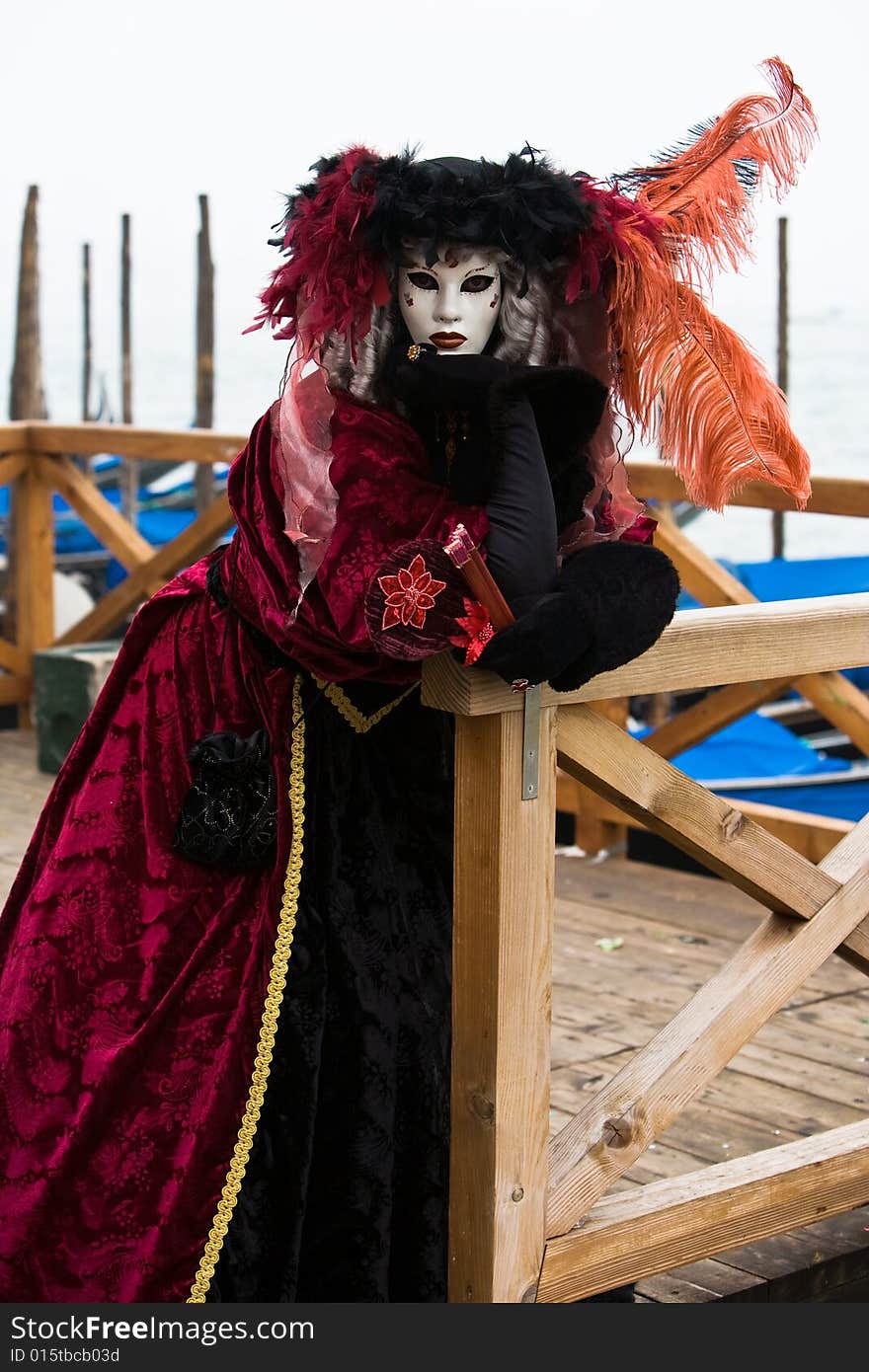 Colorful costume at the Venice Carnival. Colorful costume at the Venice Carnival