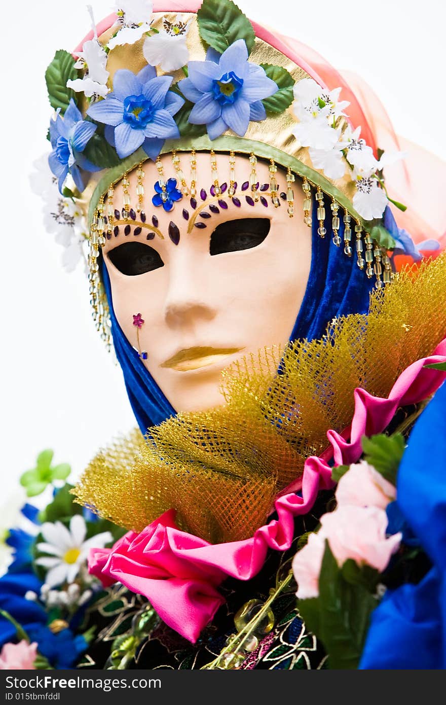 Colorful costume at the Venice Carnival. Colorful costume at the Venice Carnival