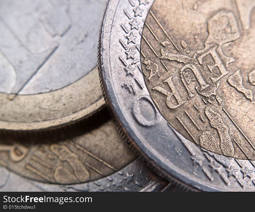 Euro Coins Close-up