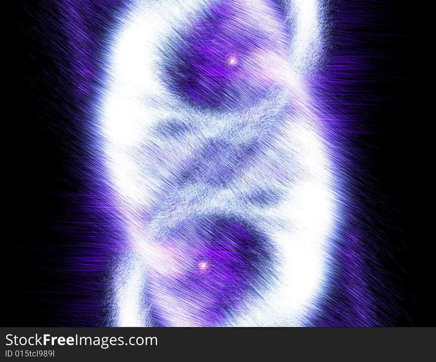 Bright violet particles emission