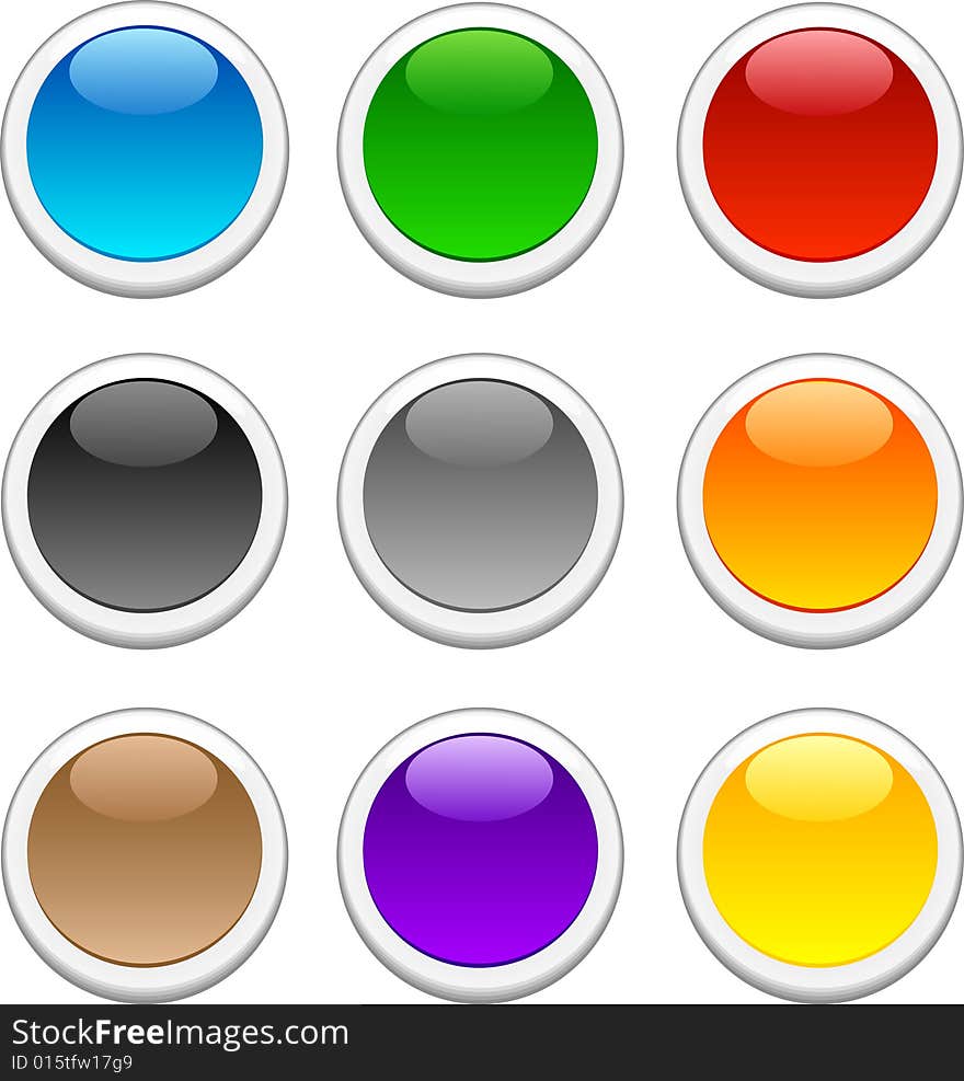 Beautiful shiny buttons. Vector illustration. Beautiful shiny buttons. Vector illustration.