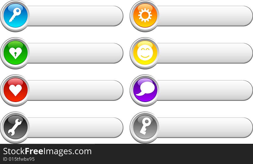 Beautiful shiny buttons. Vector illustration. Beautiful shiny buttons. Vector illustration.