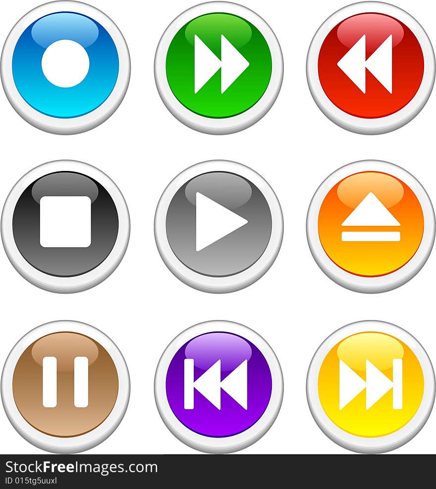 Beautiful shiny buttons. Vector illustration. Beautiful shiny buttons. Vector illustration.