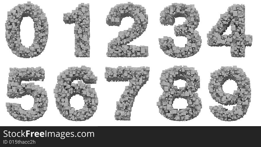 Image of numbers. White background. Image of numbers. White background.