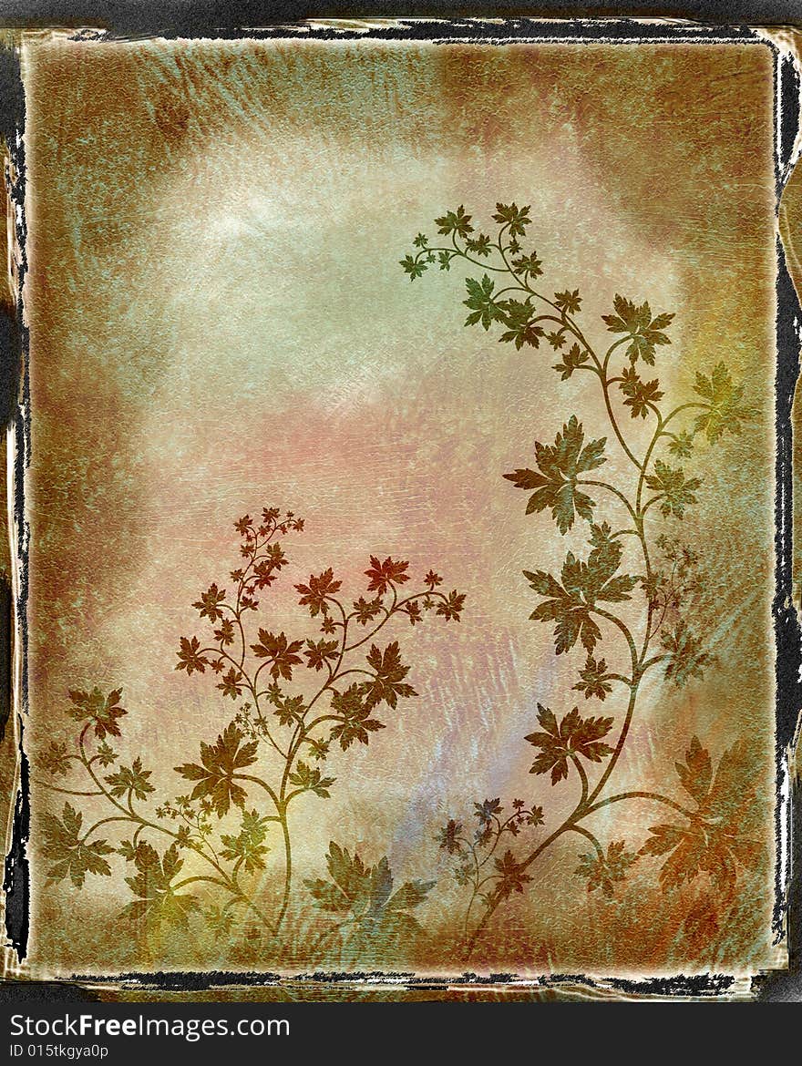 Grunge background with  cracks, dirt, stains,floral. Grunge background with  cracks, dirt, stains,floral