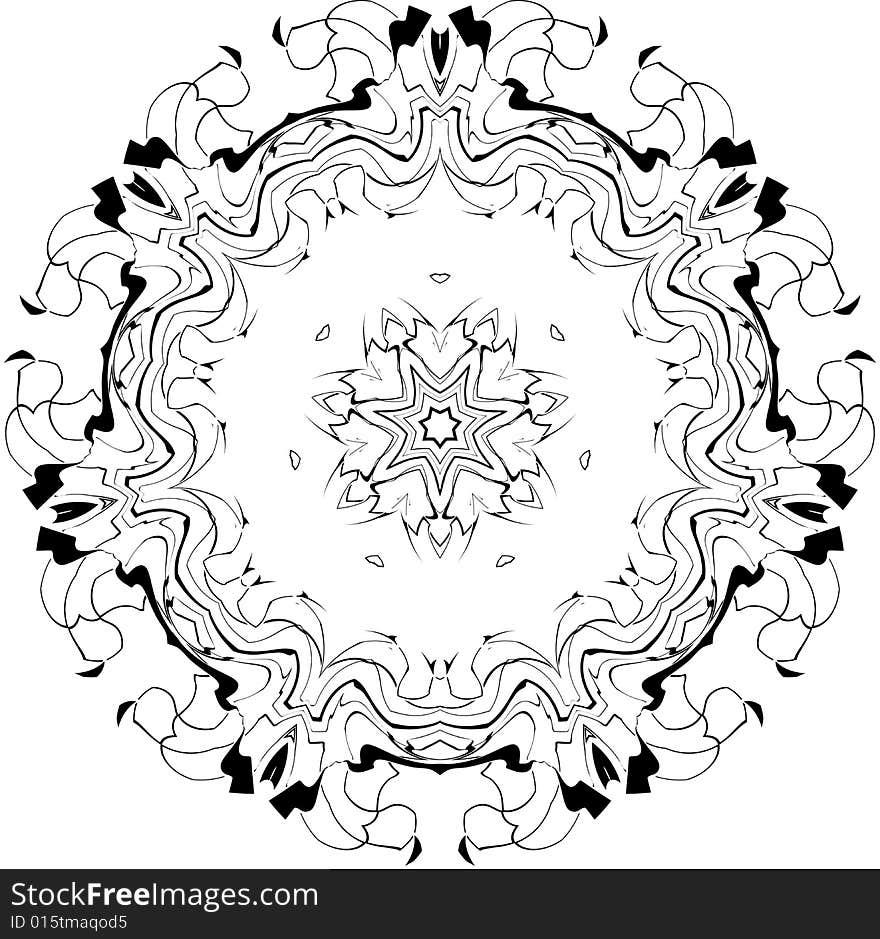 Black and white symmetry gothic pattern of curves. Black and white symmetry gothic pattern of curves