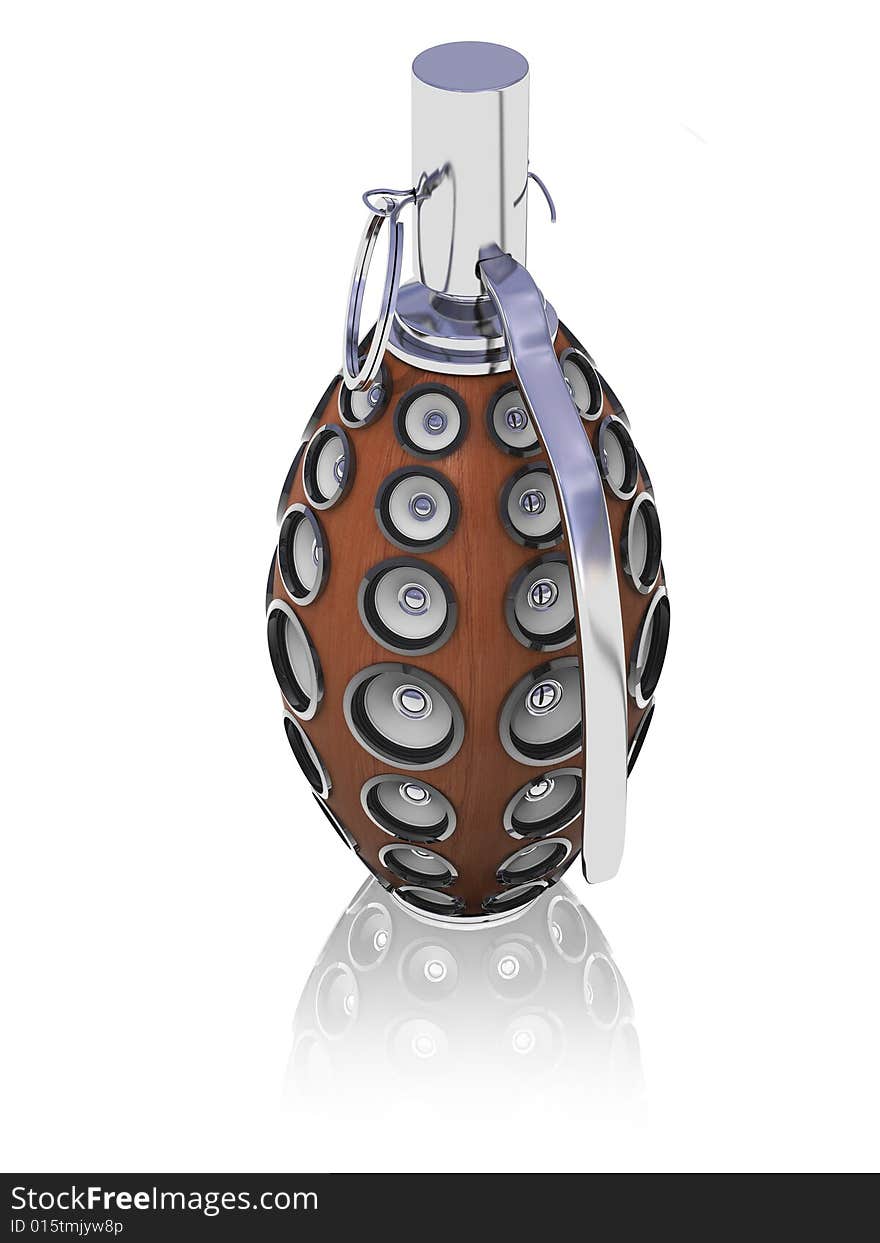 The hi-fi grenade. 3D render.