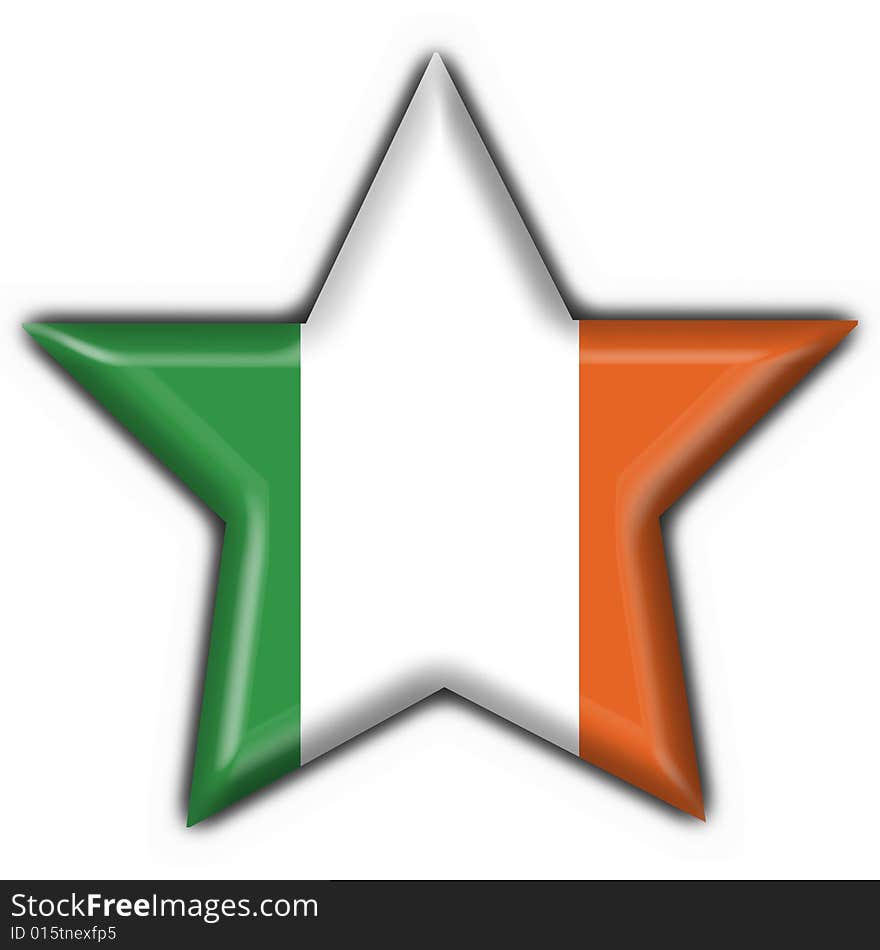 Ireland button flag - 3d made. Ireland button flag - 3d made