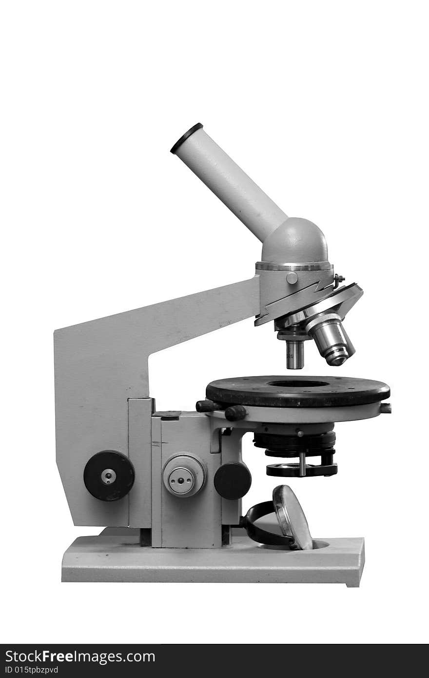 Microscope isolated on the white background