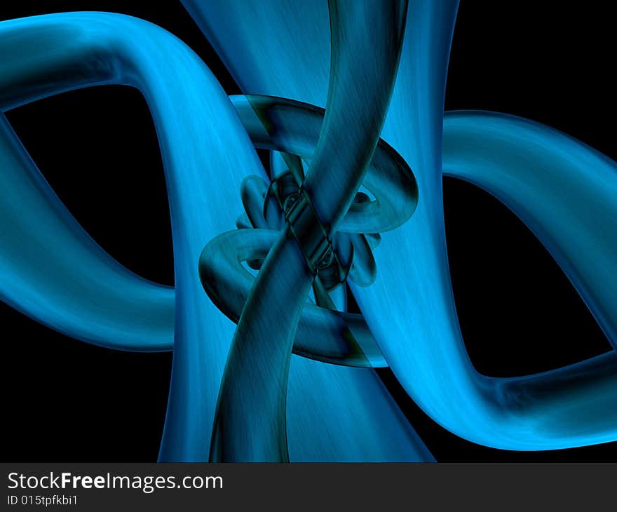 Fantasy blue alien pipes in dark background