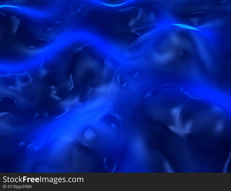 Fantasy Blue Alien Wavy Surface