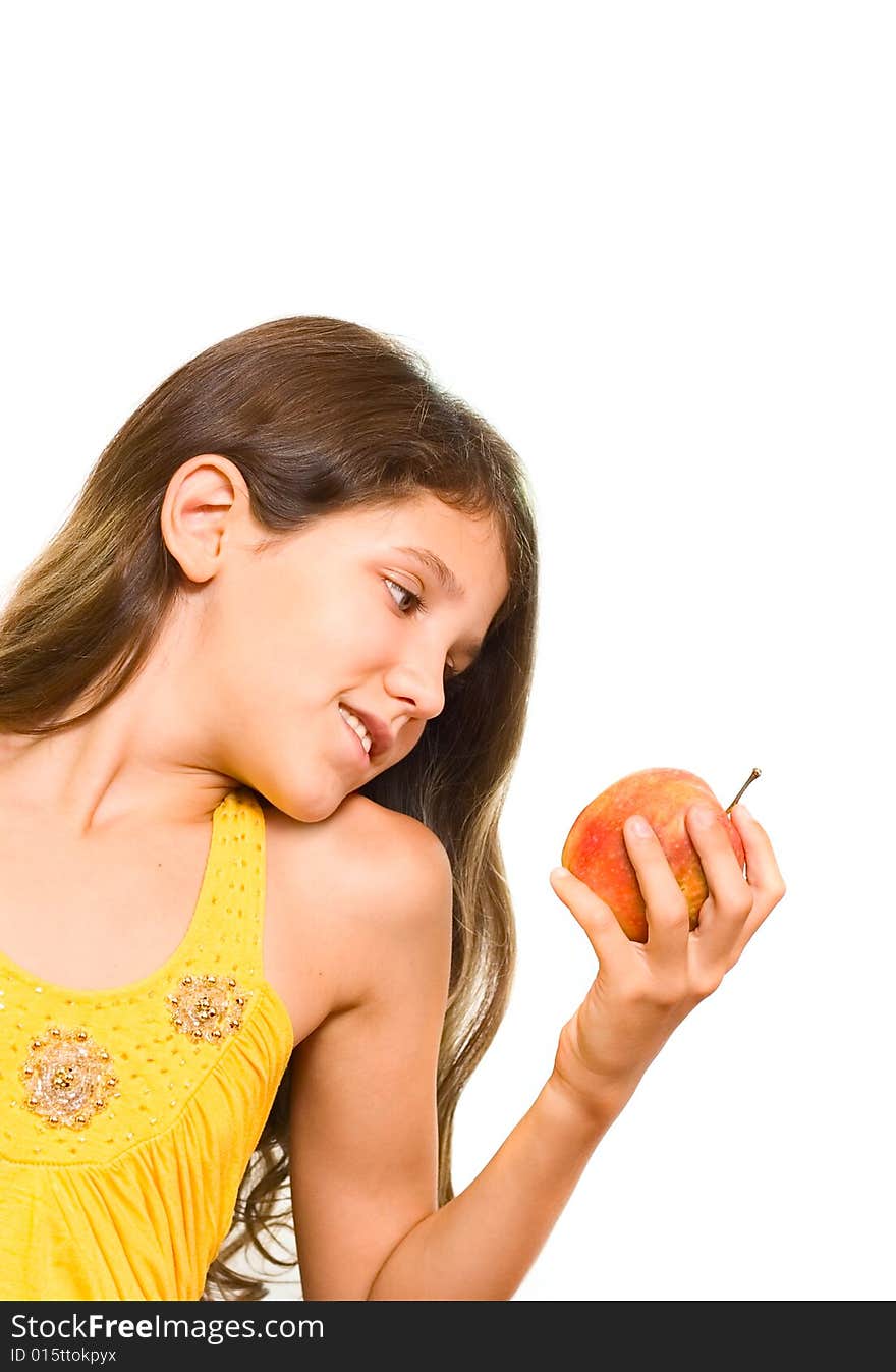 Teen Girl and apple