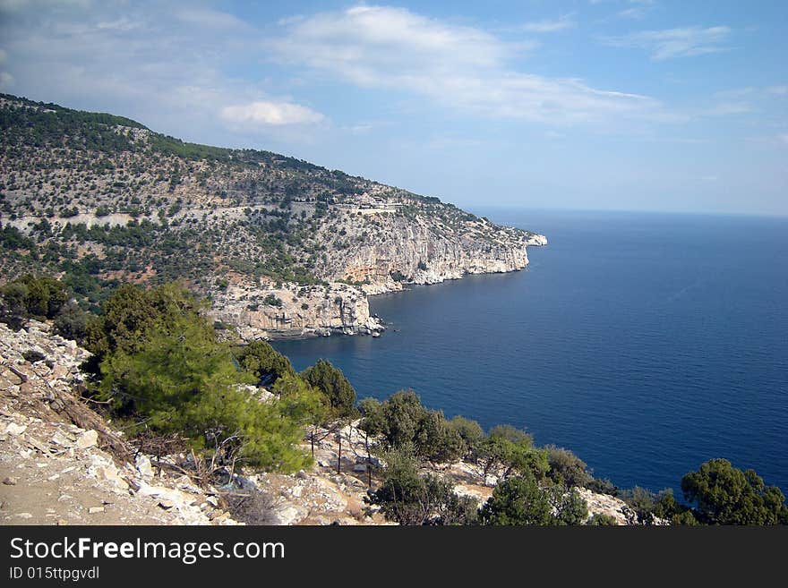 Thassos island greece - blue beautiful sea. Thassos island greece - blue beautiful sea