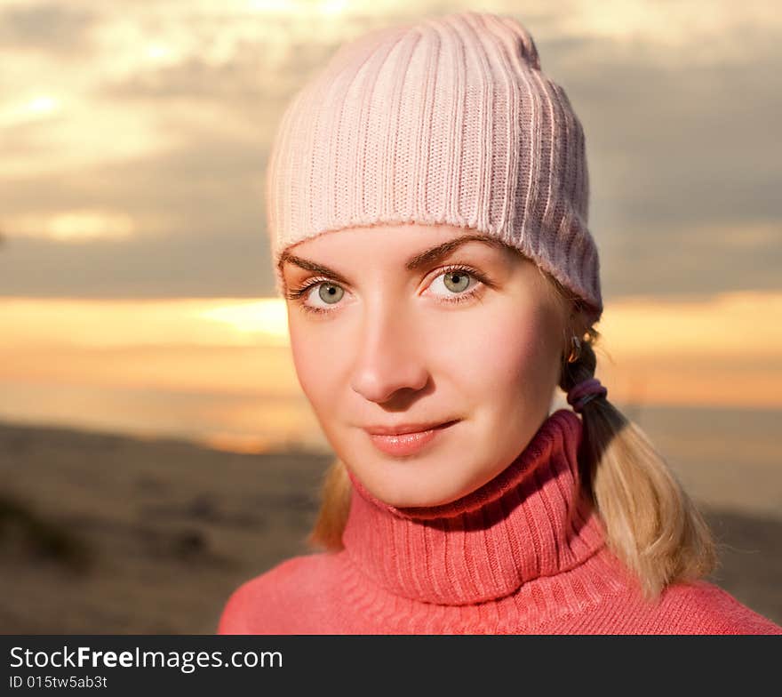 Young woman on a beach