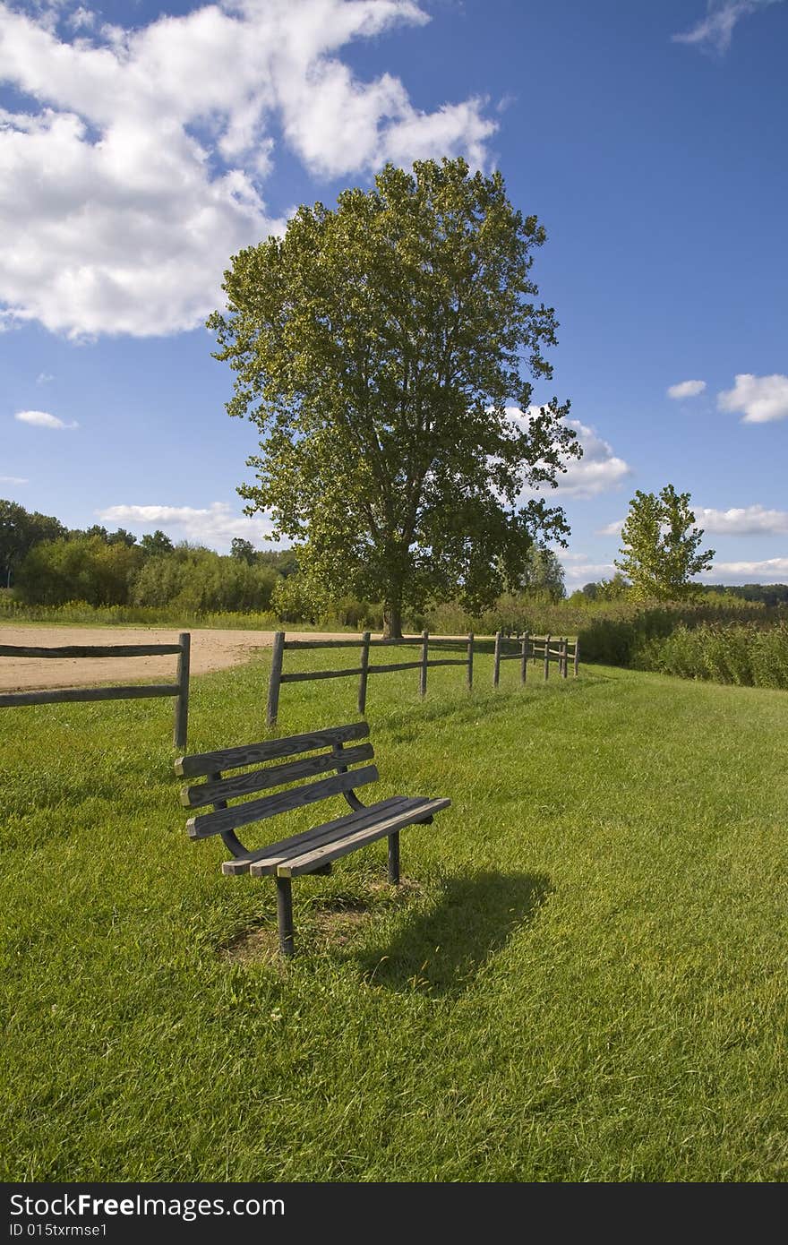 Bench In Rural Setting