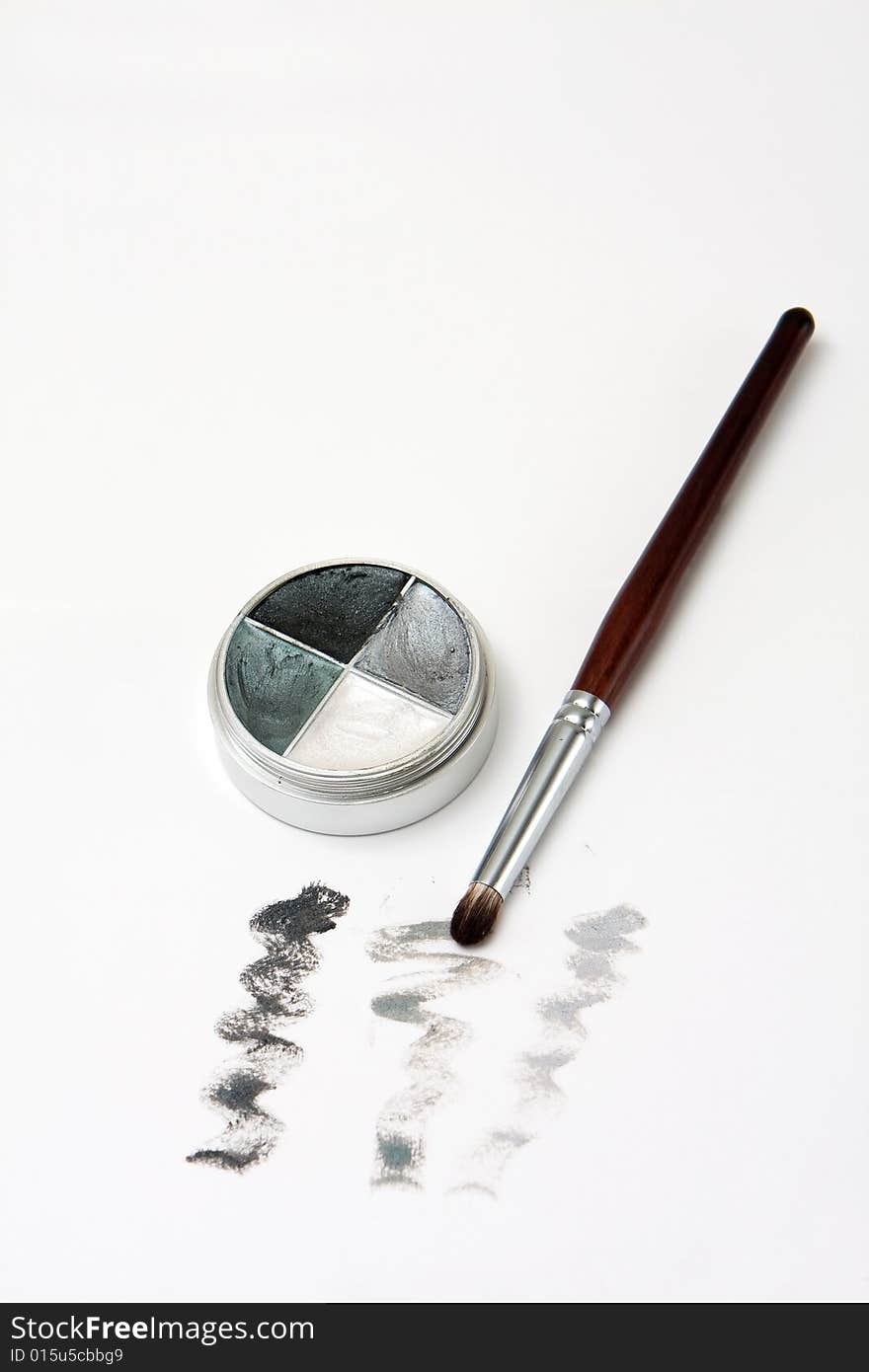 Eyeshadow set for smokey eyes, isolated. Eyeshadow set for smokey eyes, isolated