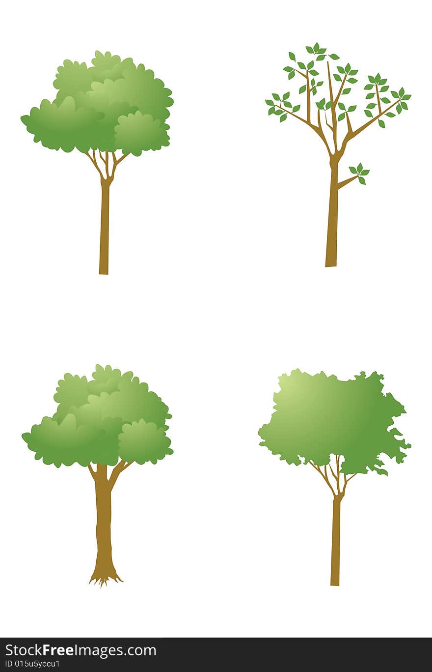 Collection of Vector Green Trees. Collection of Vector Green Trees