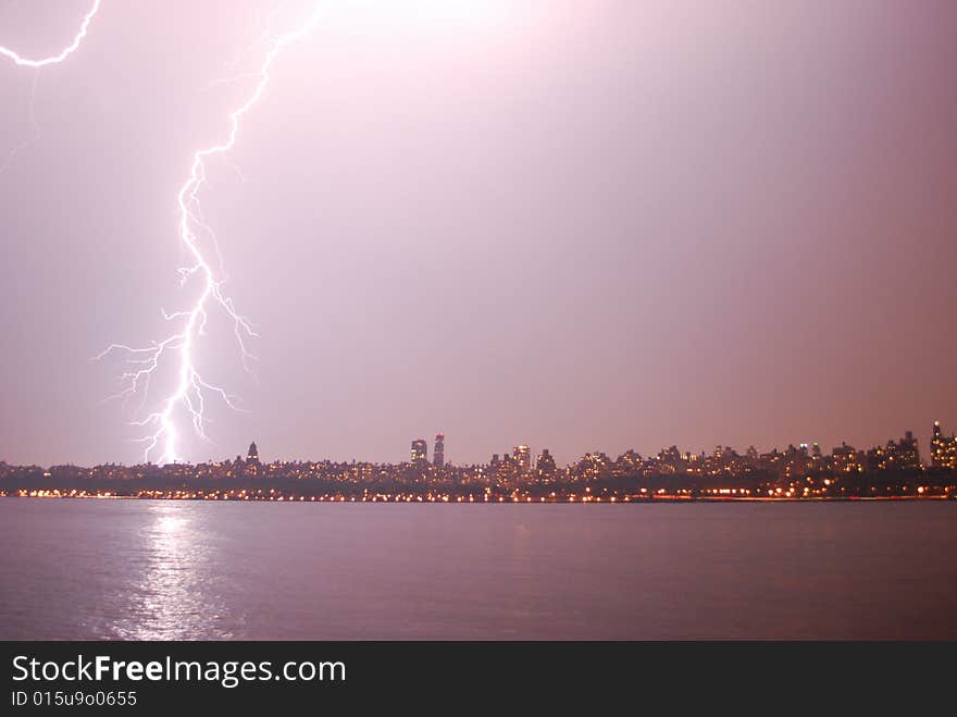 Lightning in Upper Manhattan