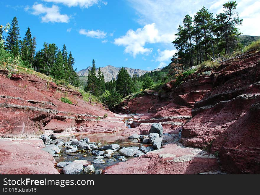 Red rock Canyon Waterton national Park Alberta Canada