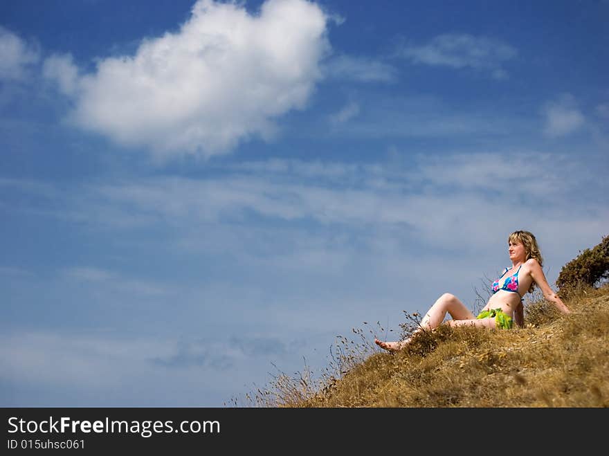 Girl on a grass