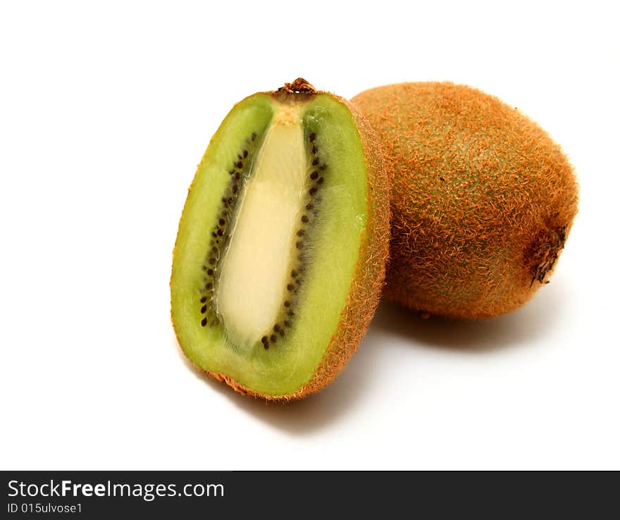 Kiwi fruit isolated on a white background.