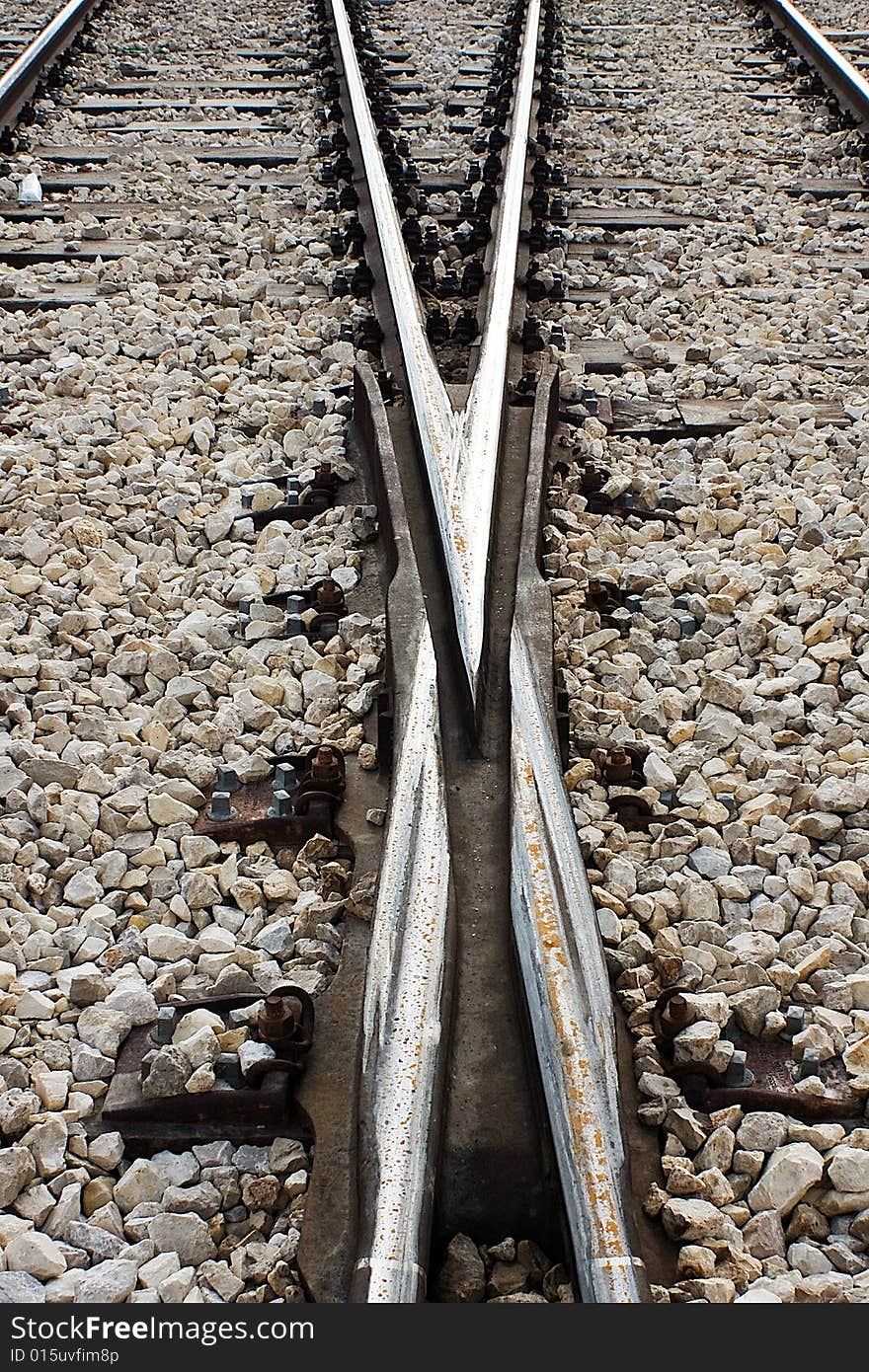 In the railway station, the changing point