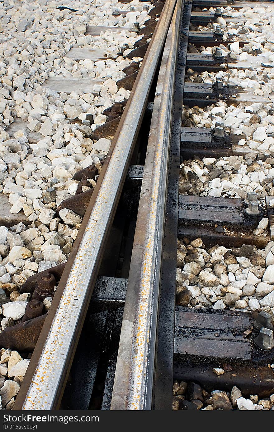 In the railway station, the changing point