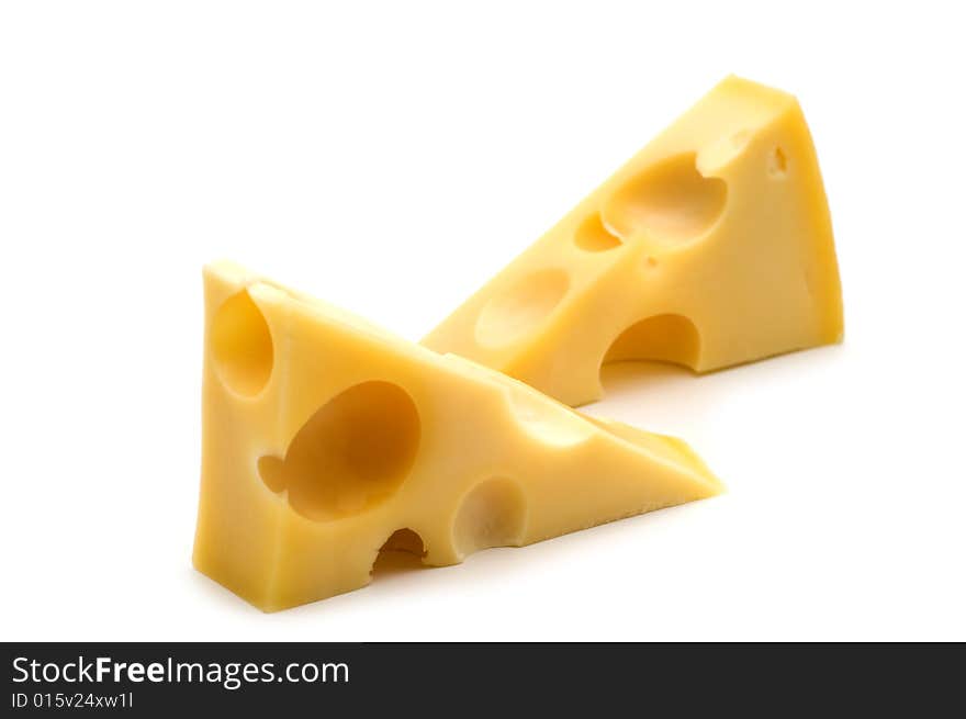 Two cheese on white background