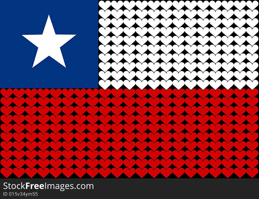 Chile flag heart