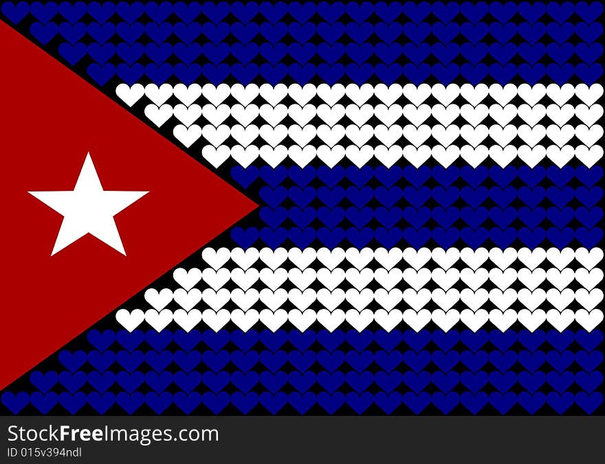 Cuban flag heart