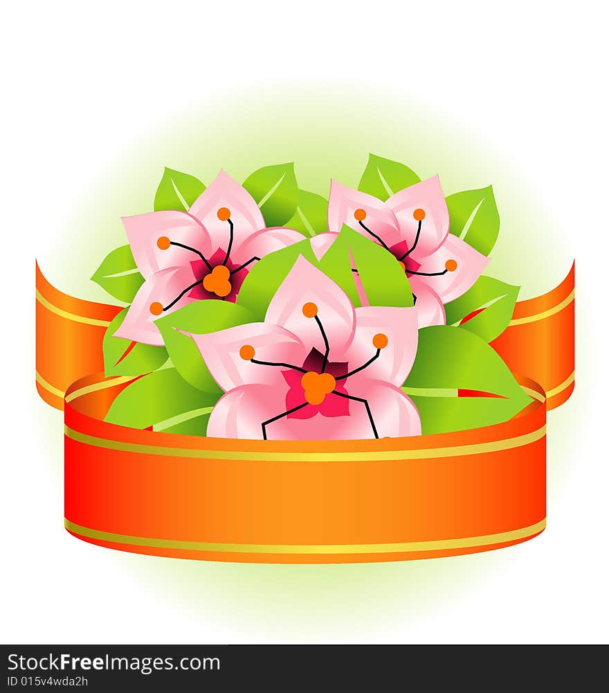 Floral Ribbon Illustration