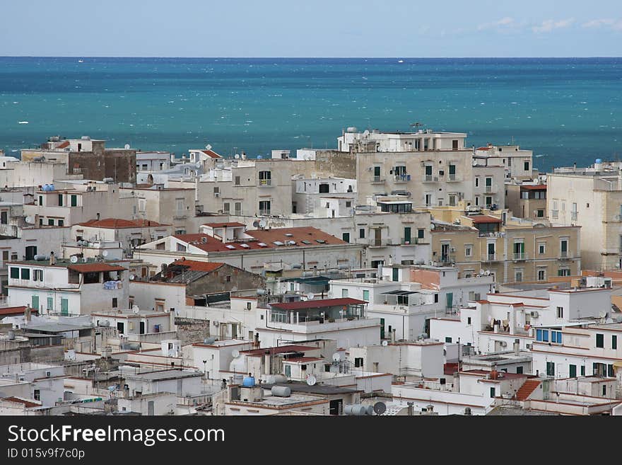 Vieste old town in Gargano peninsula Italy. Vieste old town in Gargano peninsula Italy