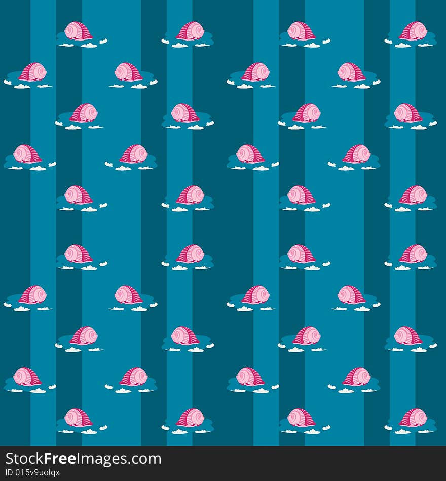 Cockleshell seamless pattern