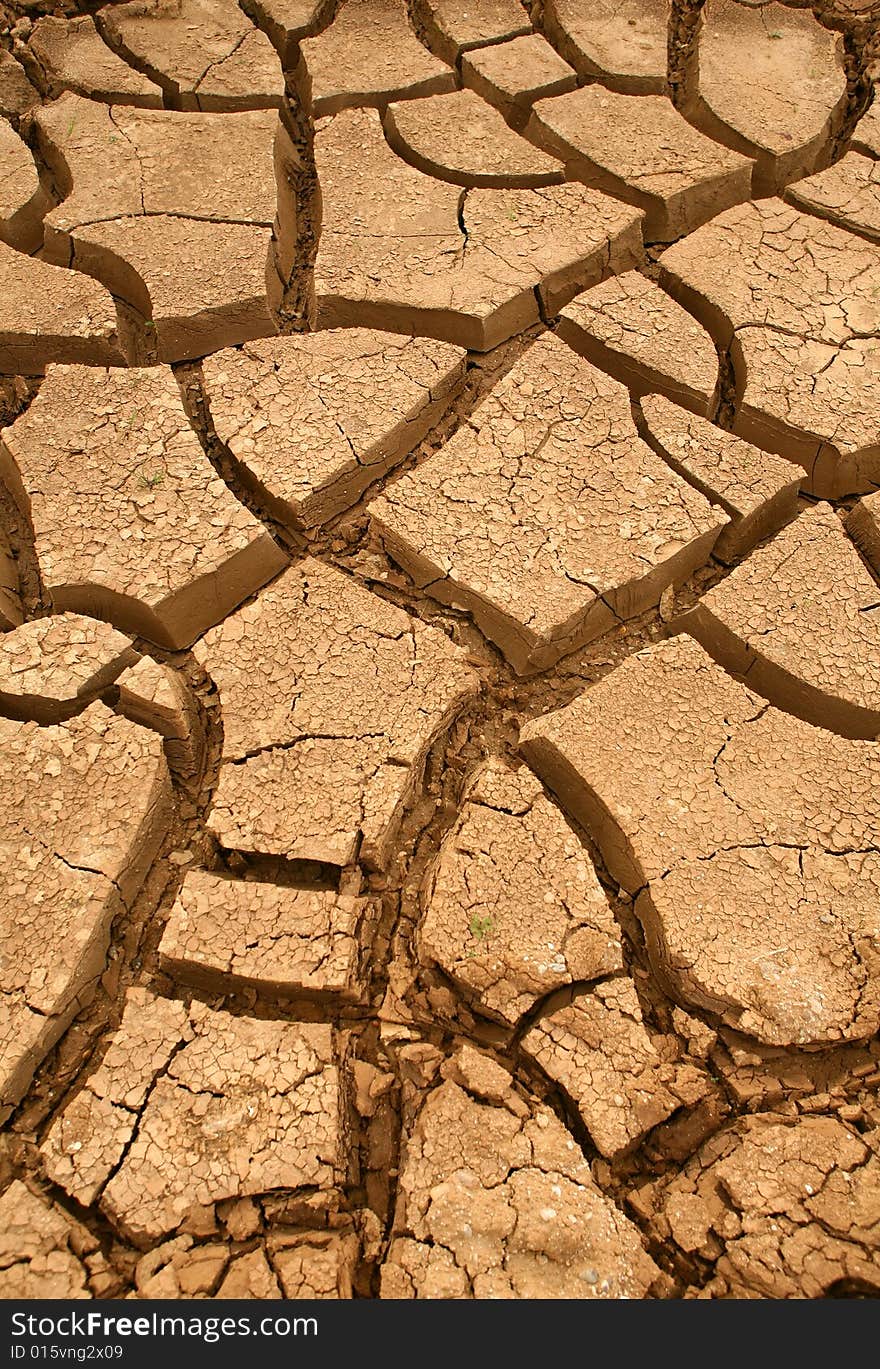 Close-up of very dry soil. Close-up of very dry soil