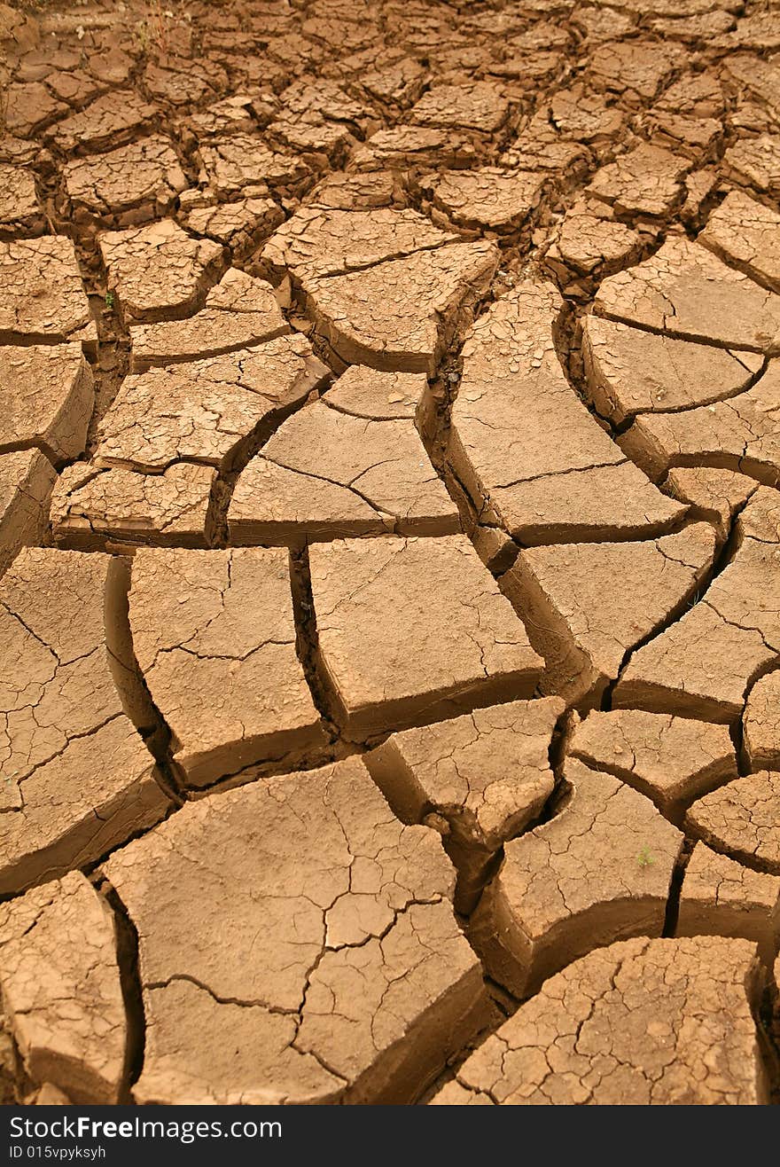 Close-up of very dry soil. Close-up of very dry soil