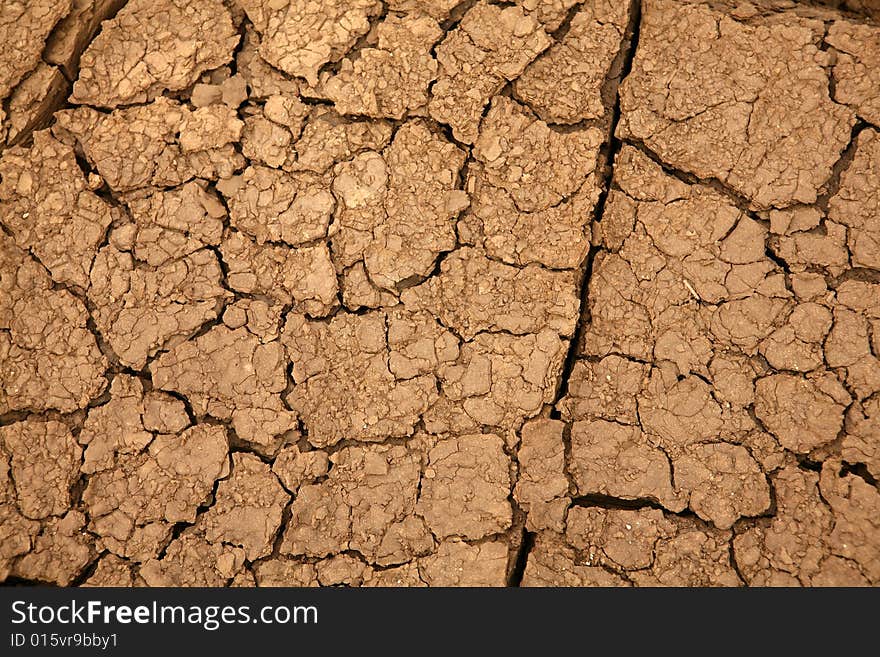 Close-up of very dry soil. Close-up of very dry soil