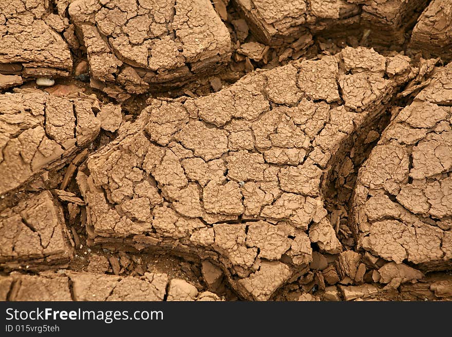 Close-up of very dry soil. Close-up of very dry soil