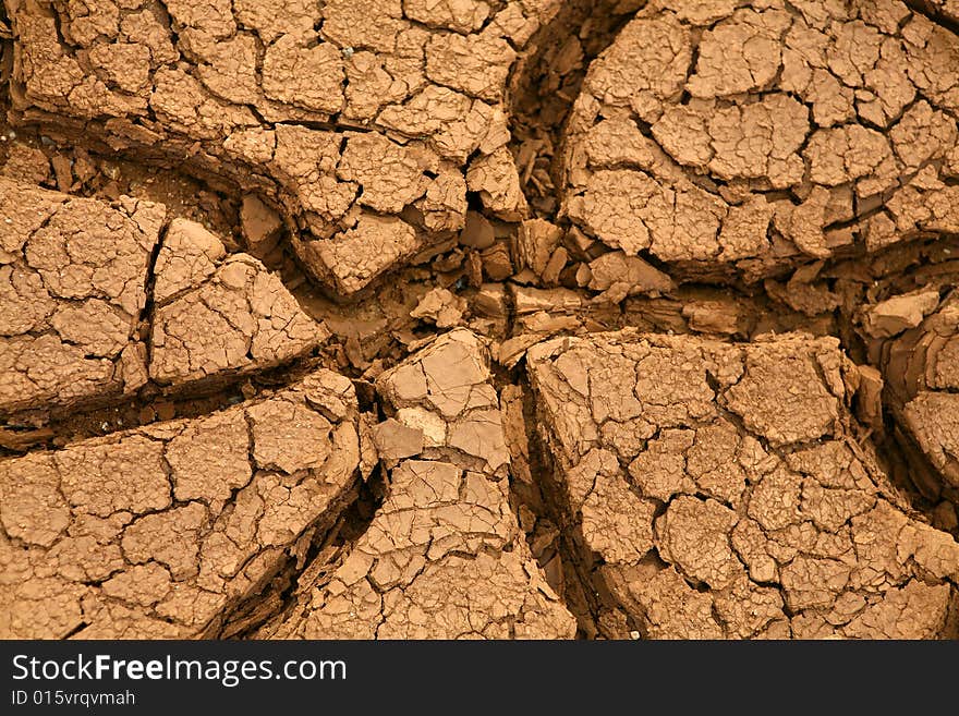 Close-up of very dry soil. Close-up of very dry soil