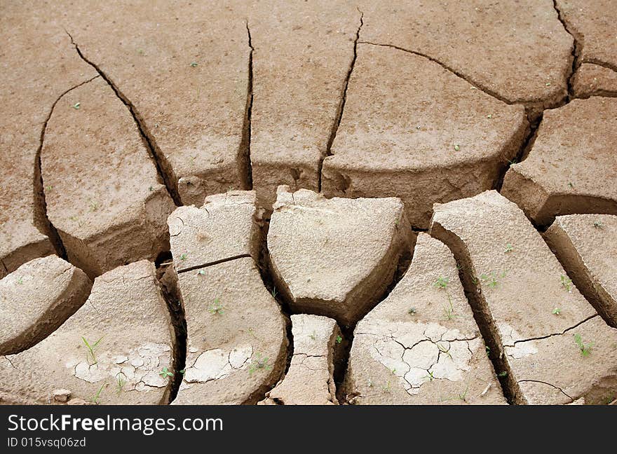 Close-up of very dry soil. Close-up of very dry soil