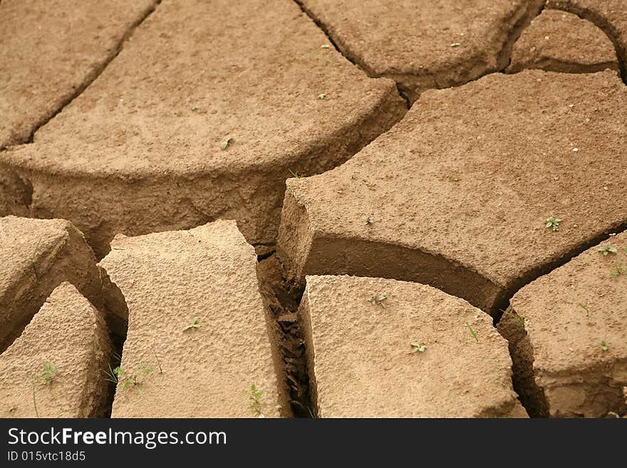 Close-up of very dry soil. Close-up of very dry soil