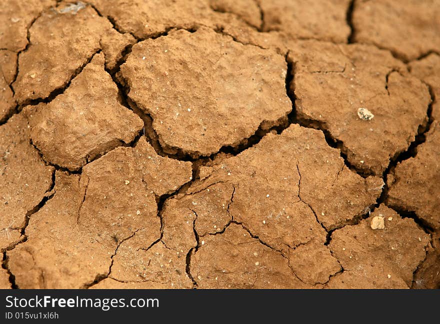 Close-up of very dry soil. Close-up of very dry soil