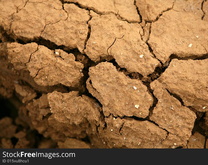 Close-up of very dry soil. Close-up of very dry soil