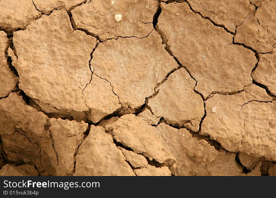 Close-up of very dry soil. Close-up of very dry soil