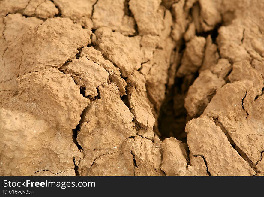 Close-up of very dry soil. Close-up of very dry soil