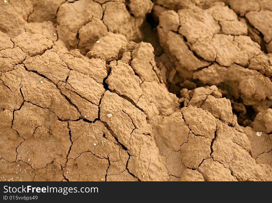 Close-up of very dry soil. Close-up of very dry soil