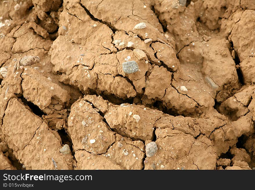 Close-up of very dry soil. Close-up of very dry soil