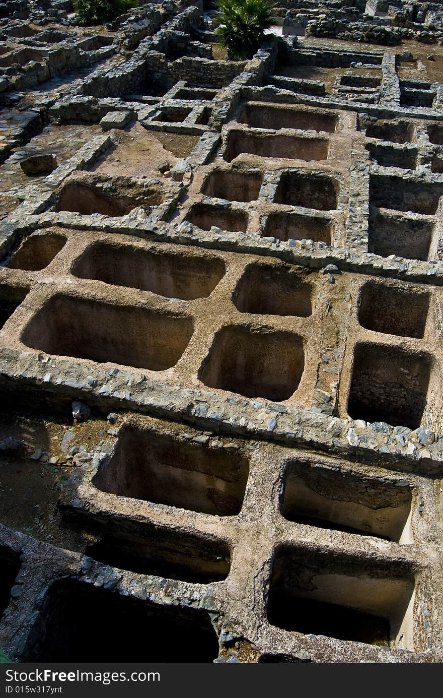 Ruins of a phoenician salting factory in Almuñecar, Andalucia