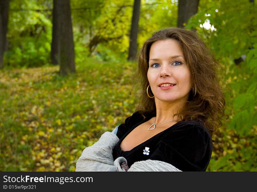 Pretty Model In The Summer Park. Pretty Model In The Summer Park